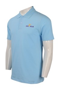 P834 來樣訂造男裝短袖Polo恤 網上下單男裝短袖Polo恤 自願 義工 Polo恤網上專營店     粉藍色